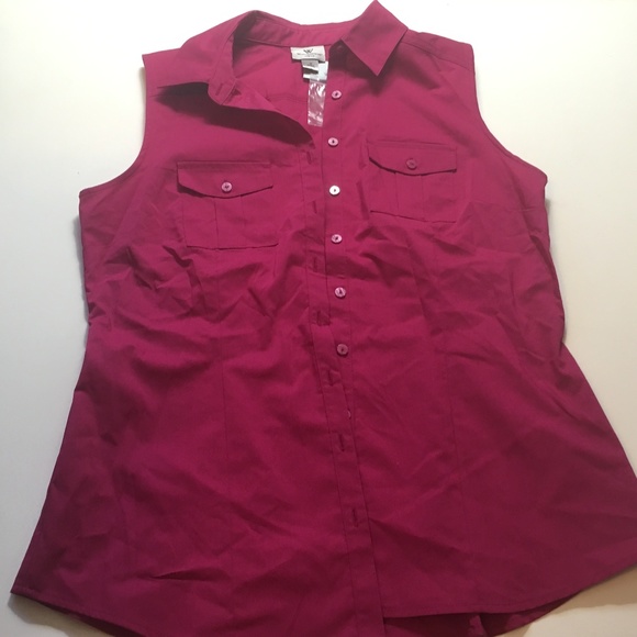 Fuchsia Worthington Sleeveless Button Down - Picture 1 of 2